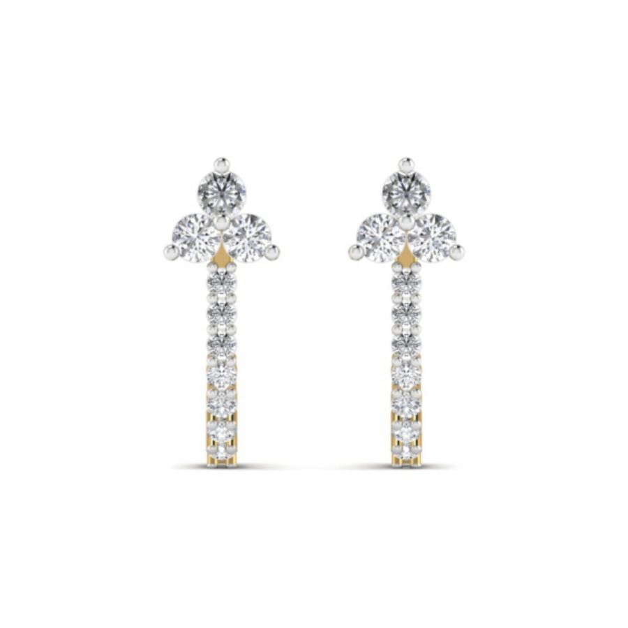 Round halo studs with pavé inner ring and slim outer rim. — 1.25 GM gold
