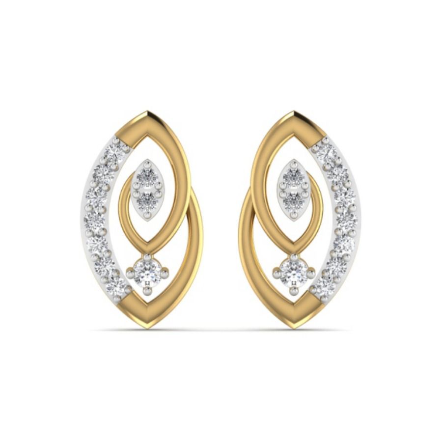 Tiny diamond accent studs with bezel-set rounds. — 1.80 GM gold