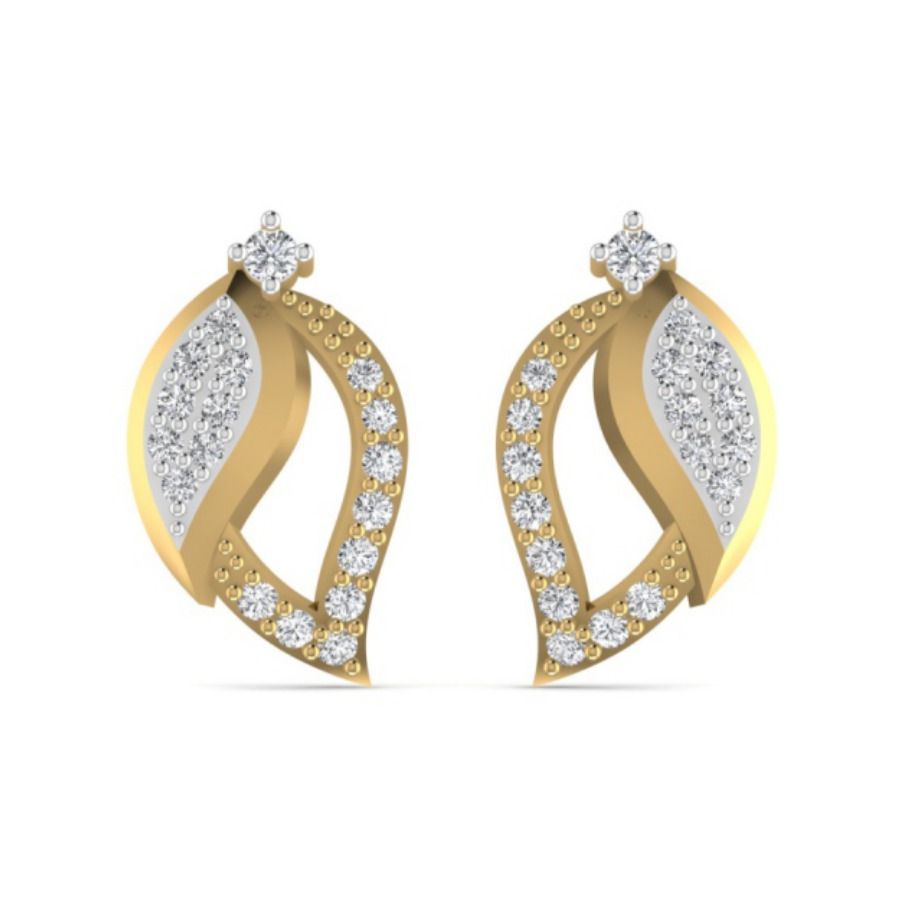 Round halo stud earrings with claw-set centre stone. — 2.30 GM gold