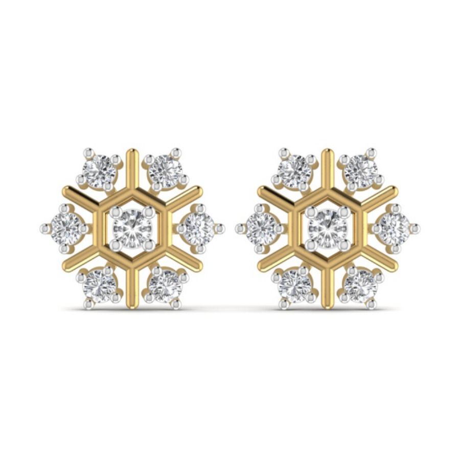 Round halo studs with bordered pavé and bezel centre. — 2.20 GM gold