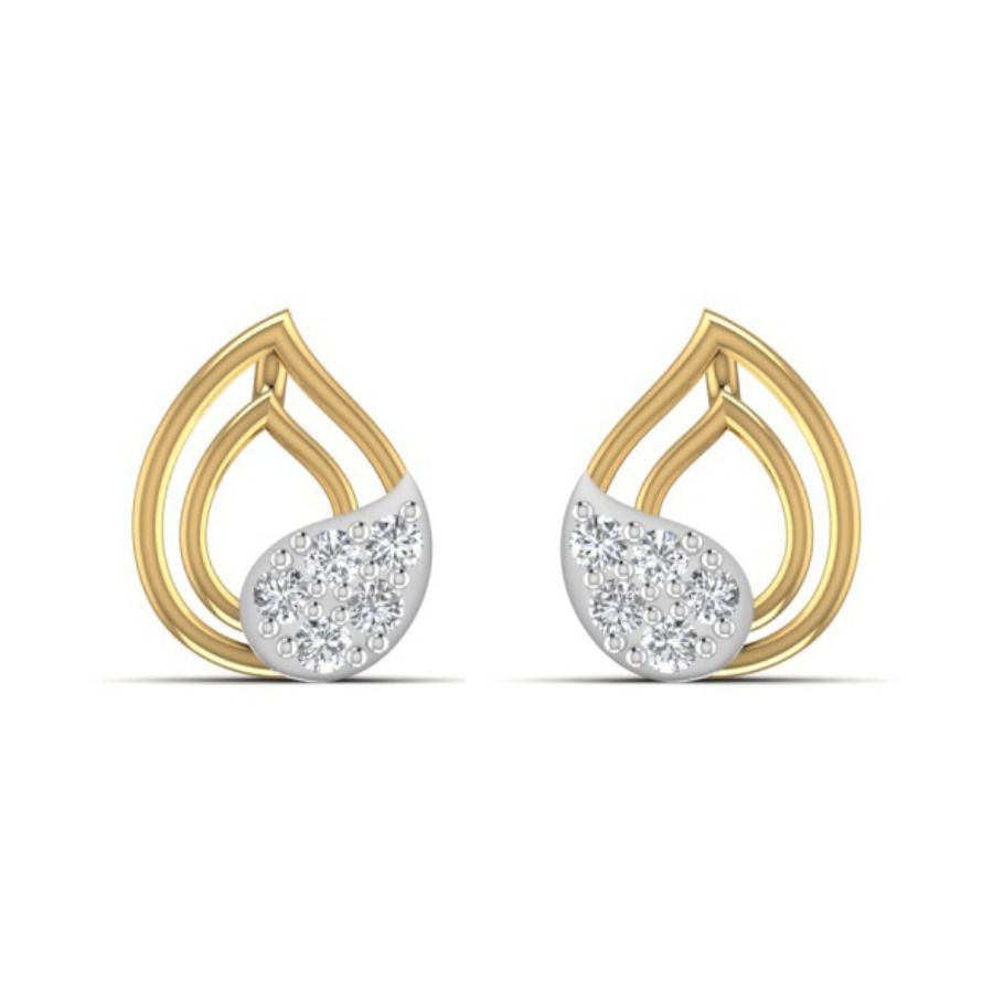 Tiny prong-set round studs with refined gold backs. — 1.55 GM gold