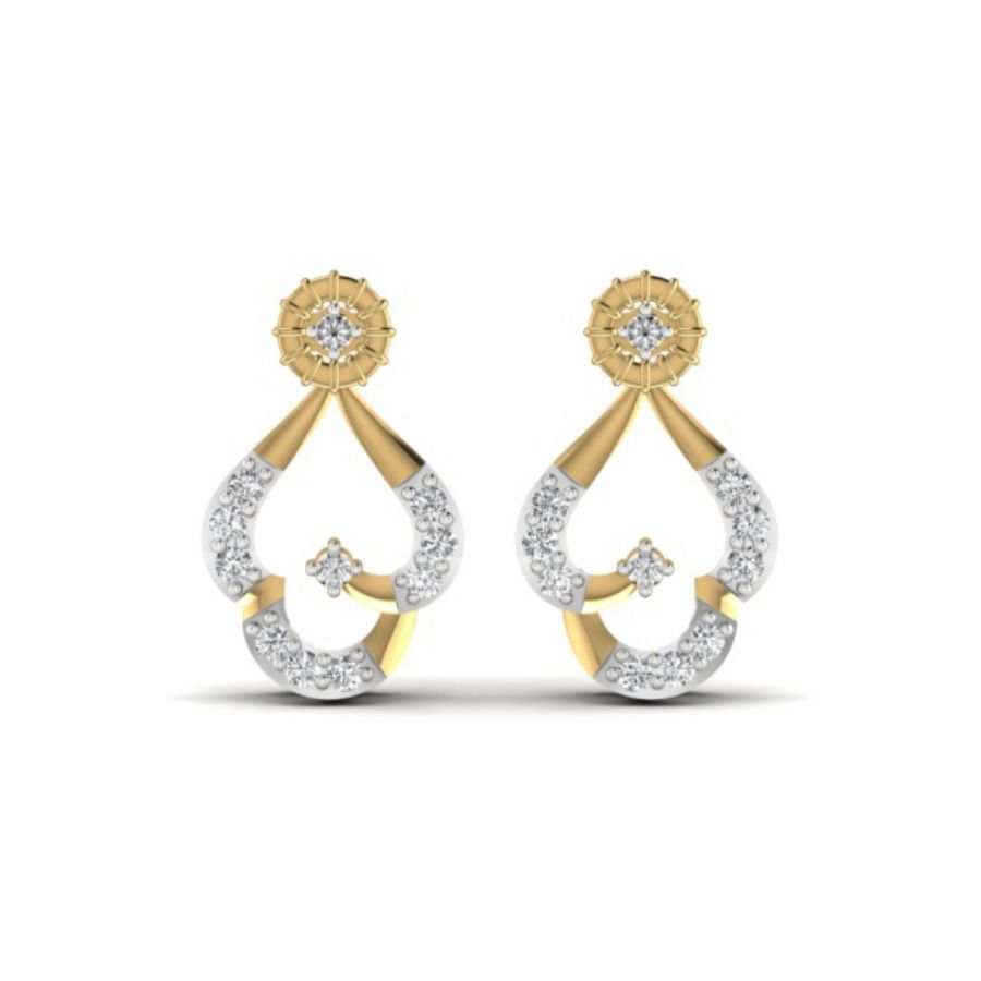 Round bezel stud earrings on polished cup backs. — 2.00 GM gold