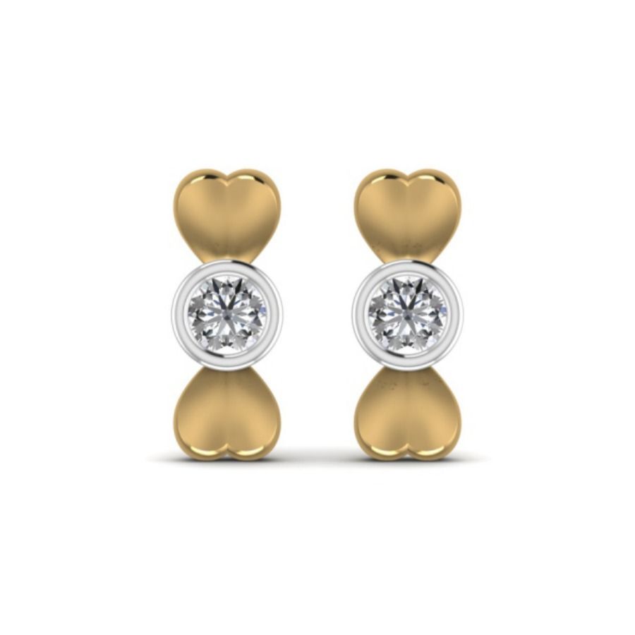 Tiny round prong-set studs with delicate gold posts. — 1.43 GM gold