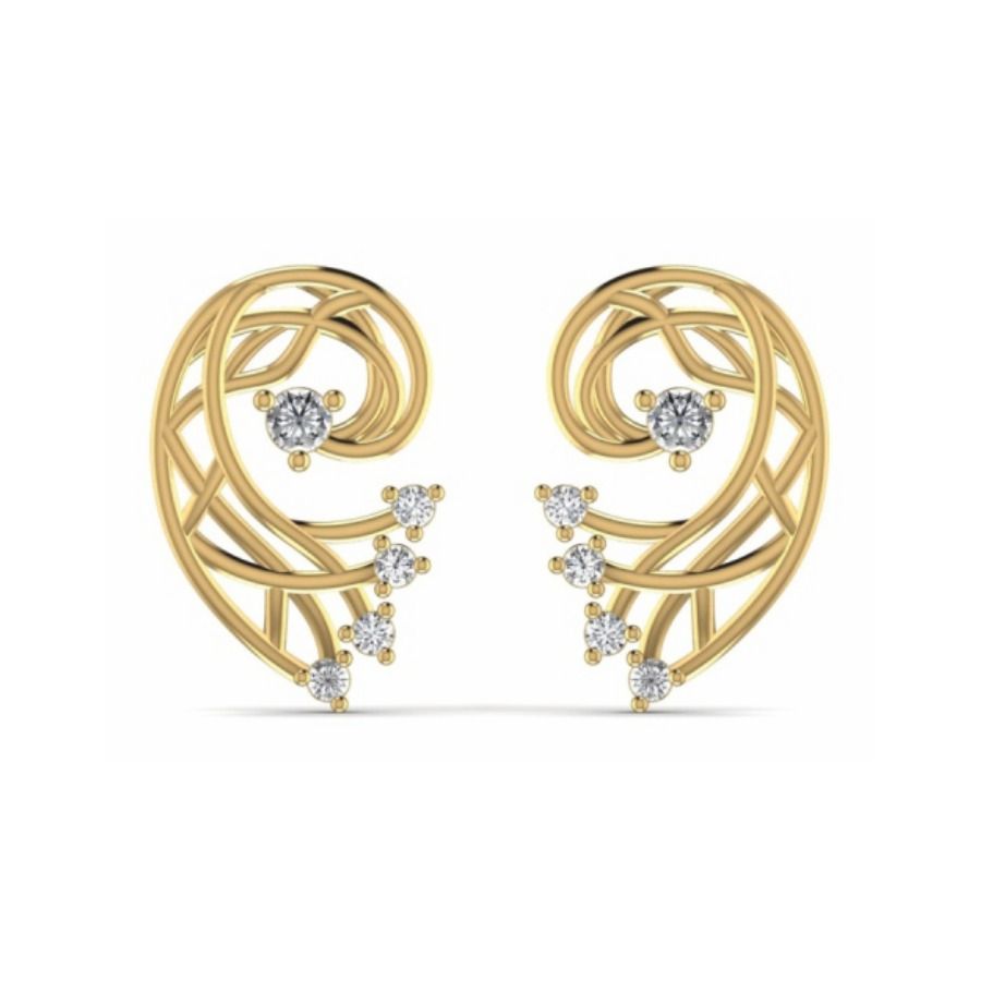 Round halo stud earrings with continuous pavé surround. — 2.32 GM gold
