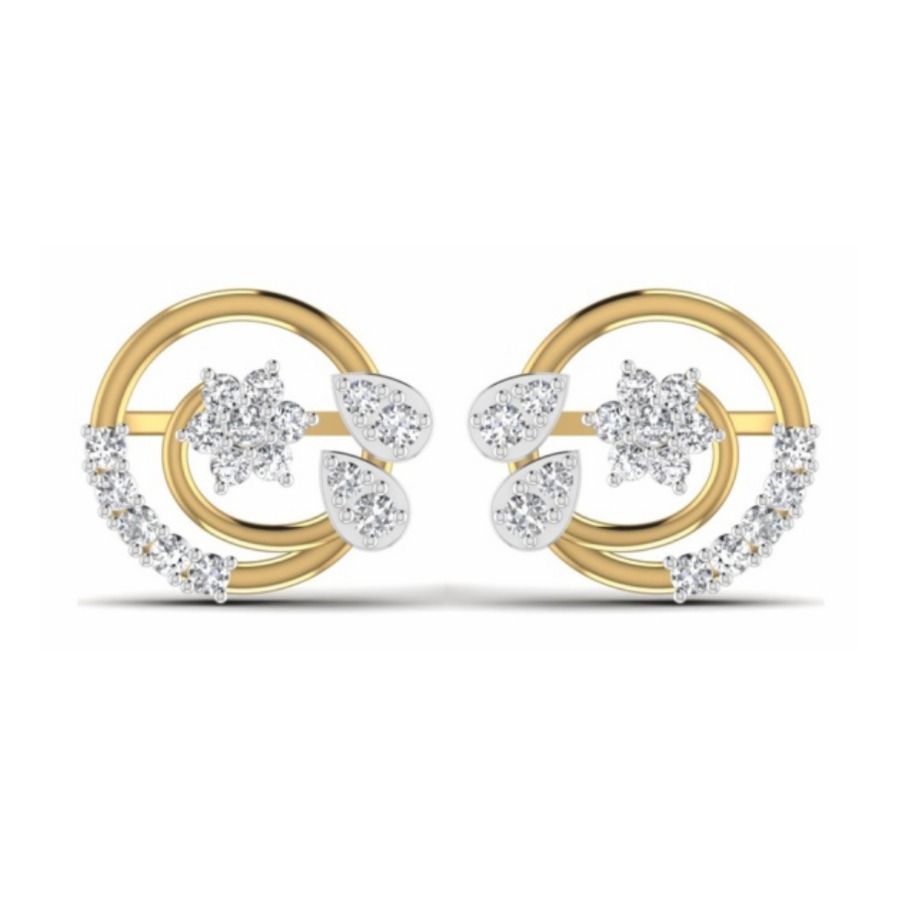 Tiny diamond accent studs on heavier gold backs. — 2.85 GM gold