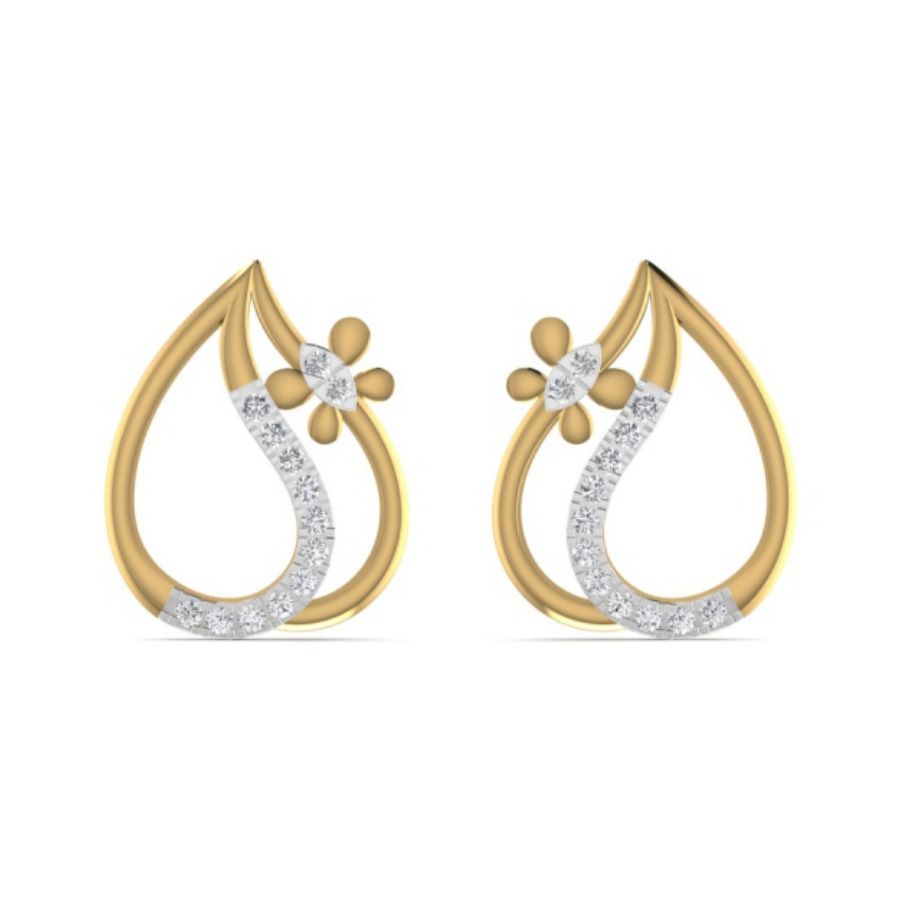 Cluster cushion stud earrings with prong-set diamonds. — 2.04 GM gold