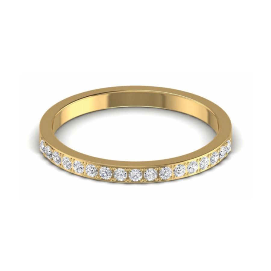 Marquise-station band with prong-set leaf accents. — 2.56 GM gold