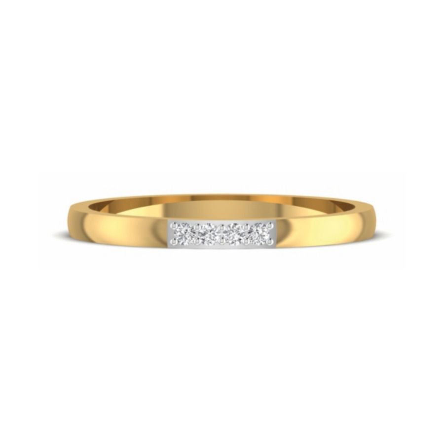 Single-accent band with one prong-set diamond highlight. — 1.62 GM gold