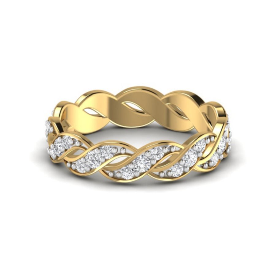 Marquise-station band with milgrain bordered petals. — 2.15 GM gold