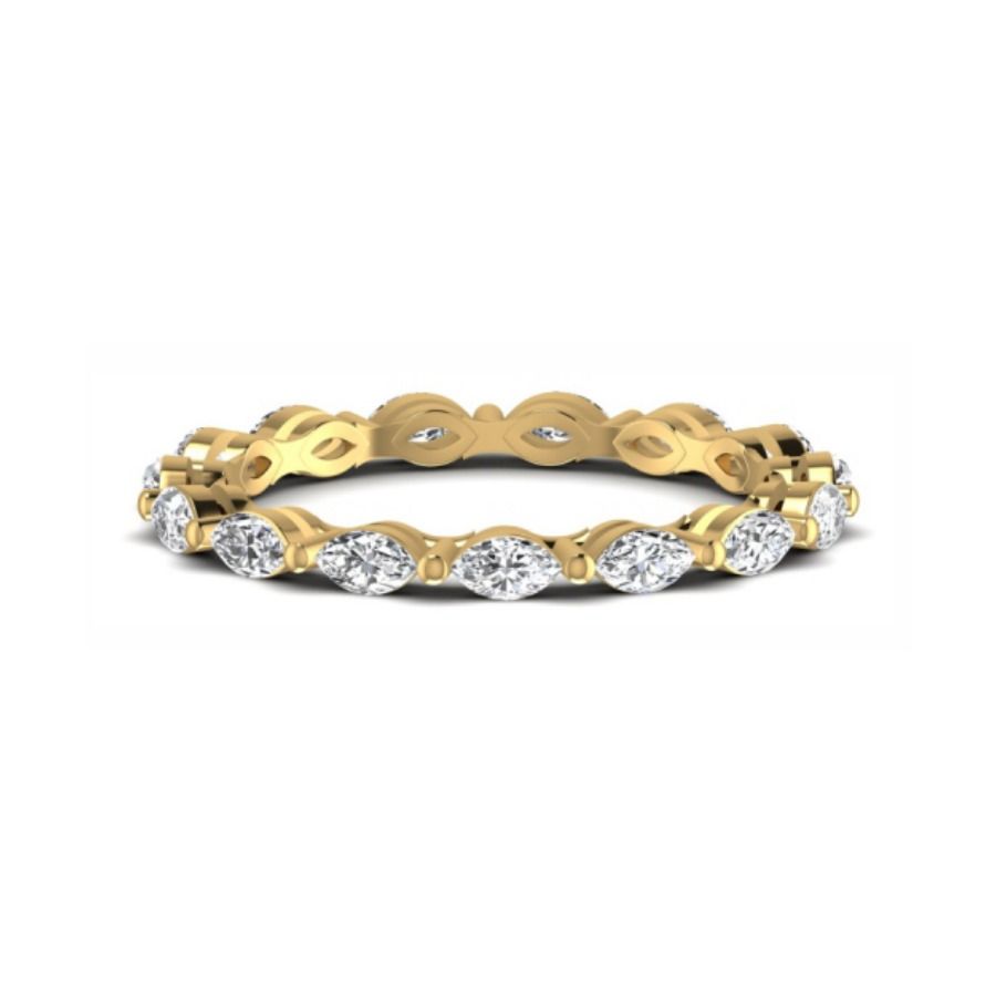 Cluster solitaire band with central pavé head. — 1.43 GM gold