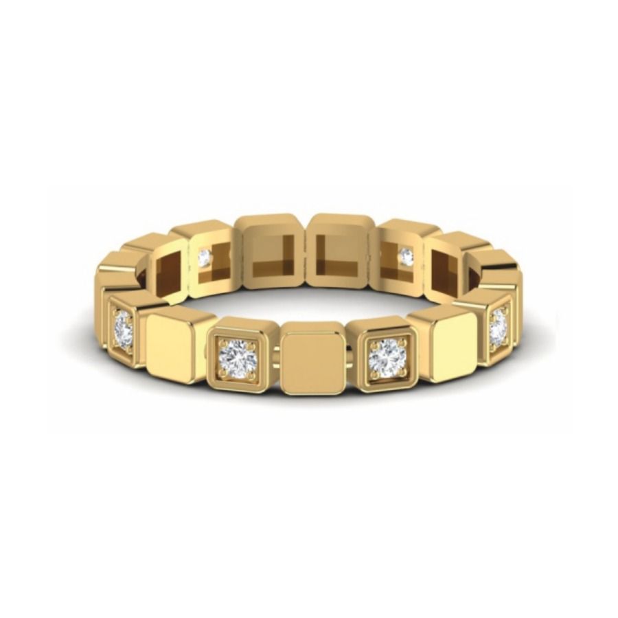 Pavé eternity band with milgrain edge framing. — 3.11 GM gold