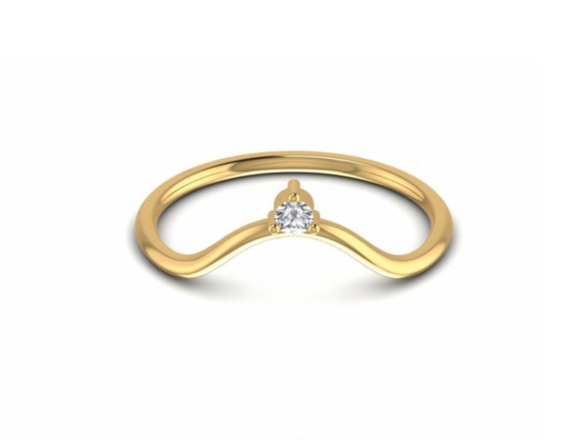 Fine gold band with minimalist diamond accent — 1.17g gold