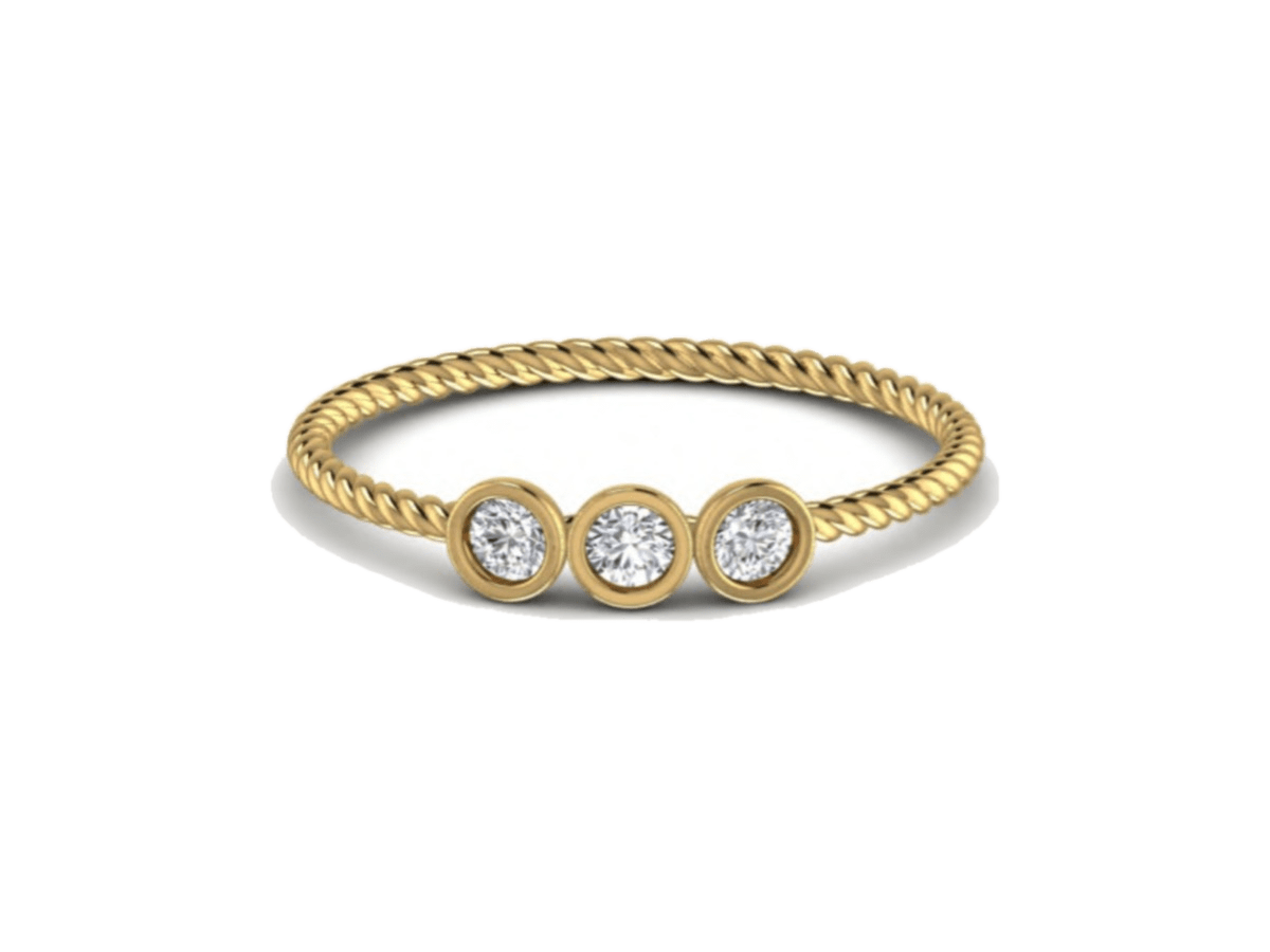 Three-Stone Bezel Band