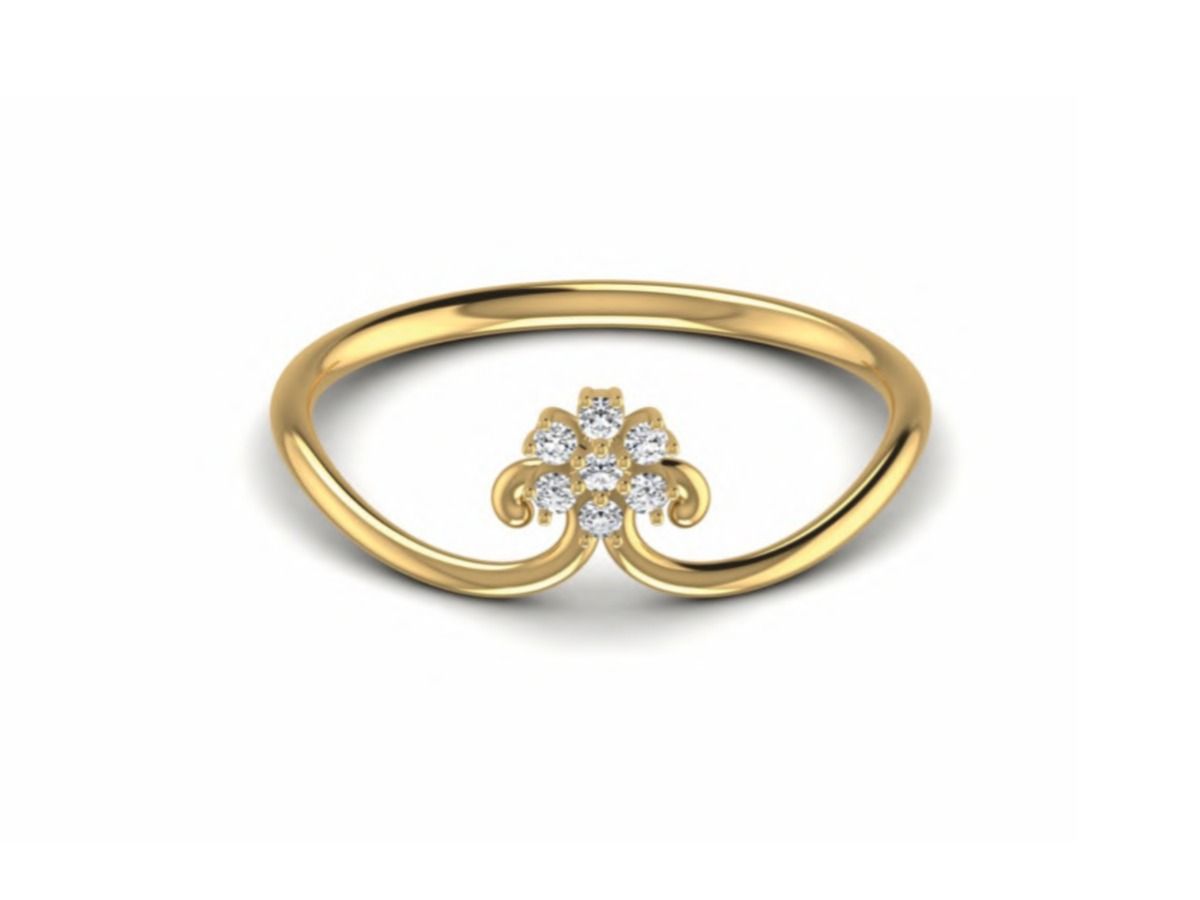 Subtle sparkle slender ring — 0.92g gold