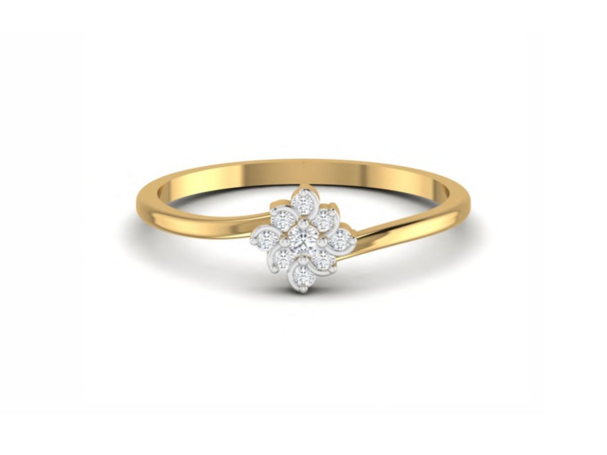 Elegant slender diamond accent band — 1.39g gold