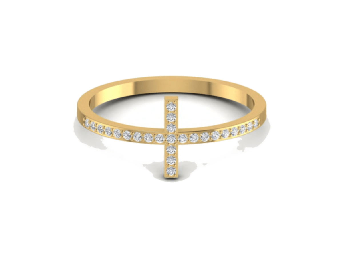 Cross-Bar Pavé Band