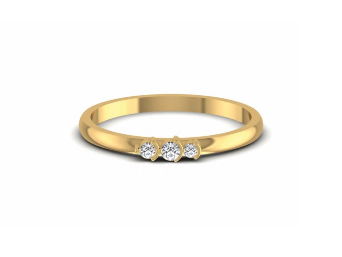 Refined minimalist solitaire band — 1.51g gold