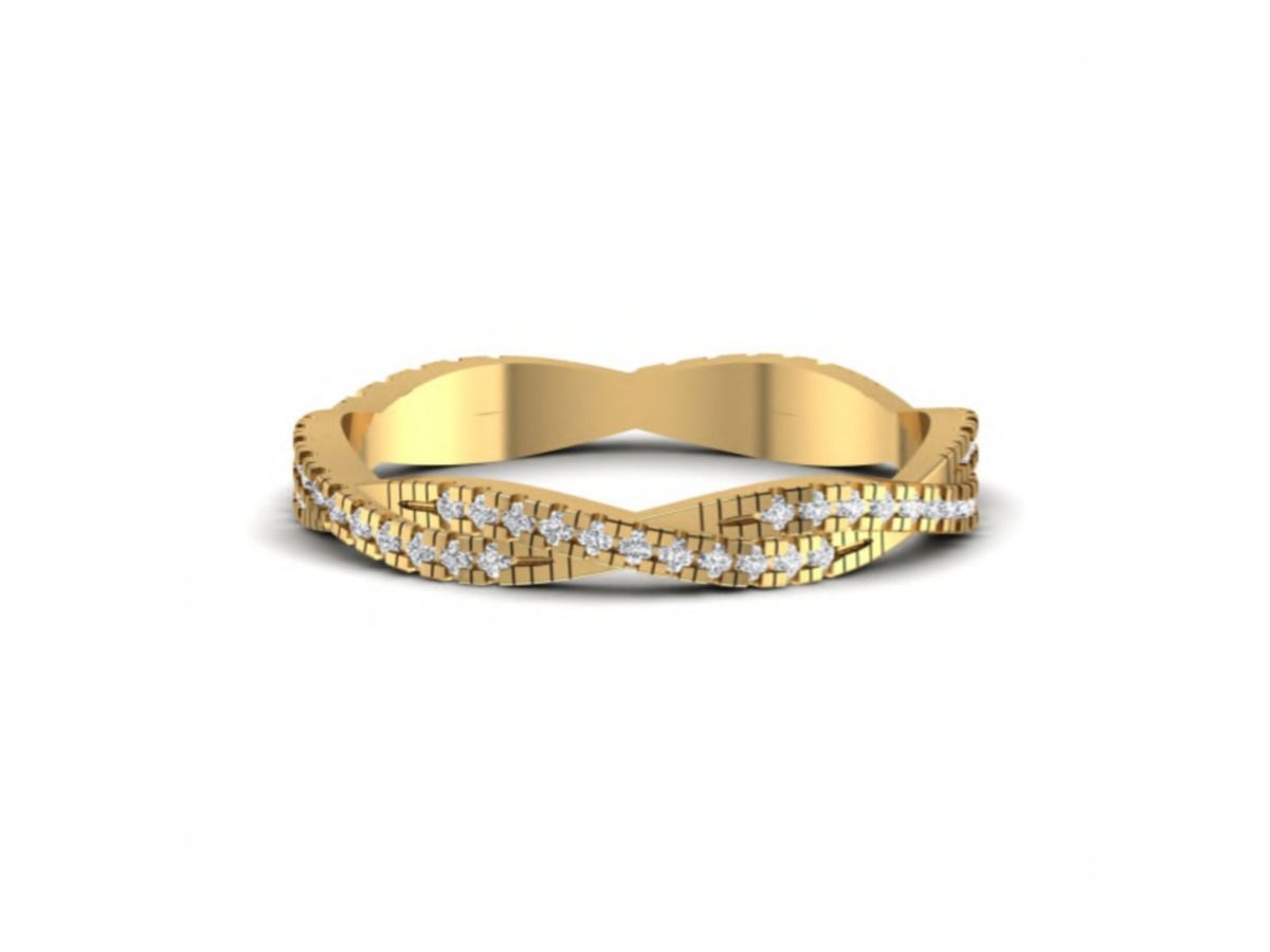 Substantial 1.91g band with a discreet 0.06ct accent — 1.91g gold