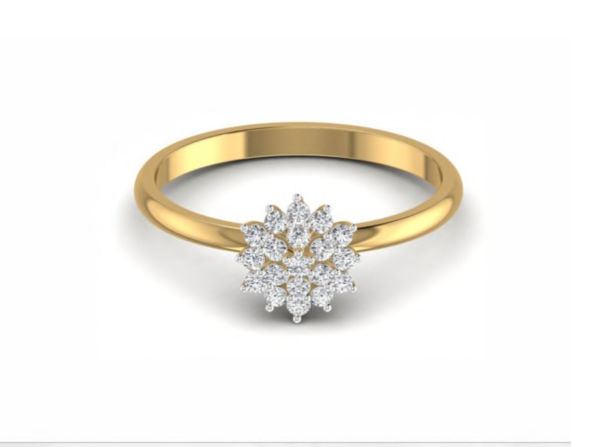 Substantial 1.89g band anchored by a 0.20ct diamond — 1.89g gold