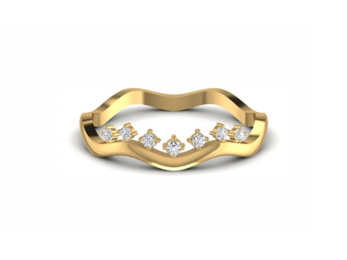 Mid-weight 1.66g band with a clean 0.10ct round stone — 1.66g gold