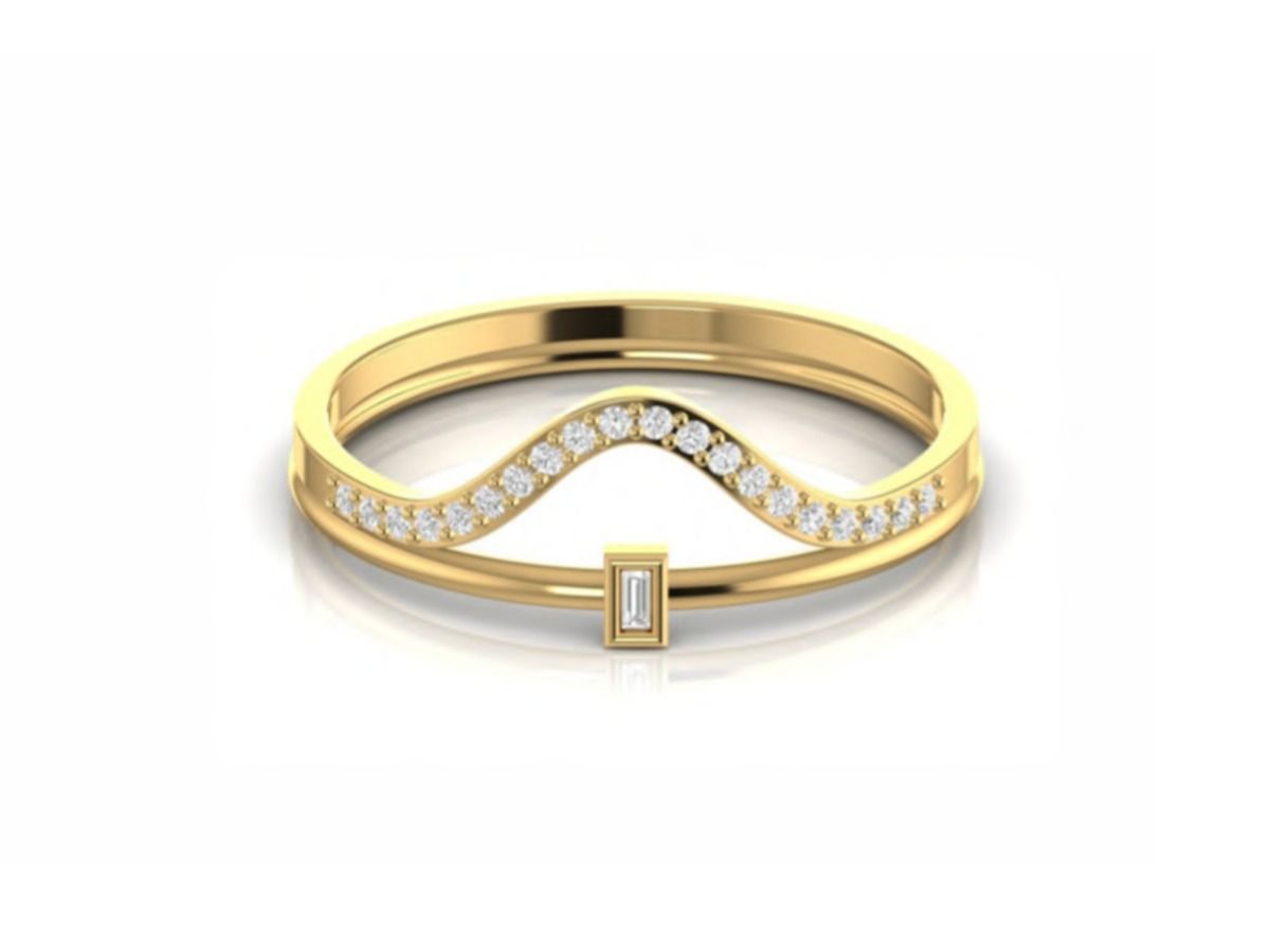 Sleek 1.82g band with a whisper 0.02ct accent — 1.82g gold