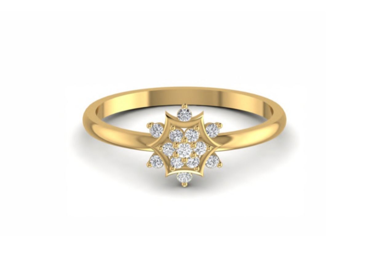 Refined 1.62g solitaire centered on a 0.14ct diamond — 1.62g gold