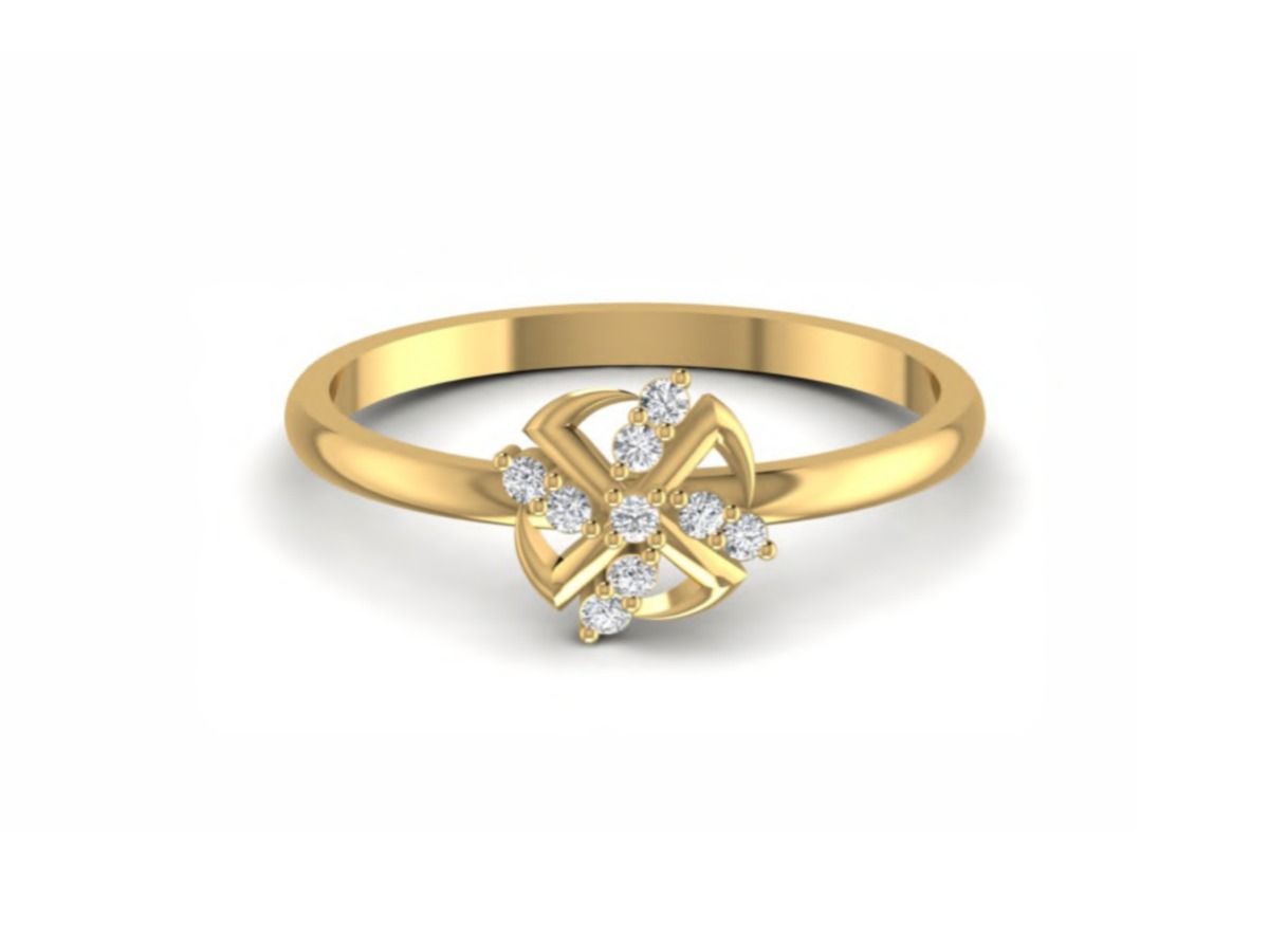 Mid-weight 1.58g band with a 0.09ct round accent — 1.58g gold
