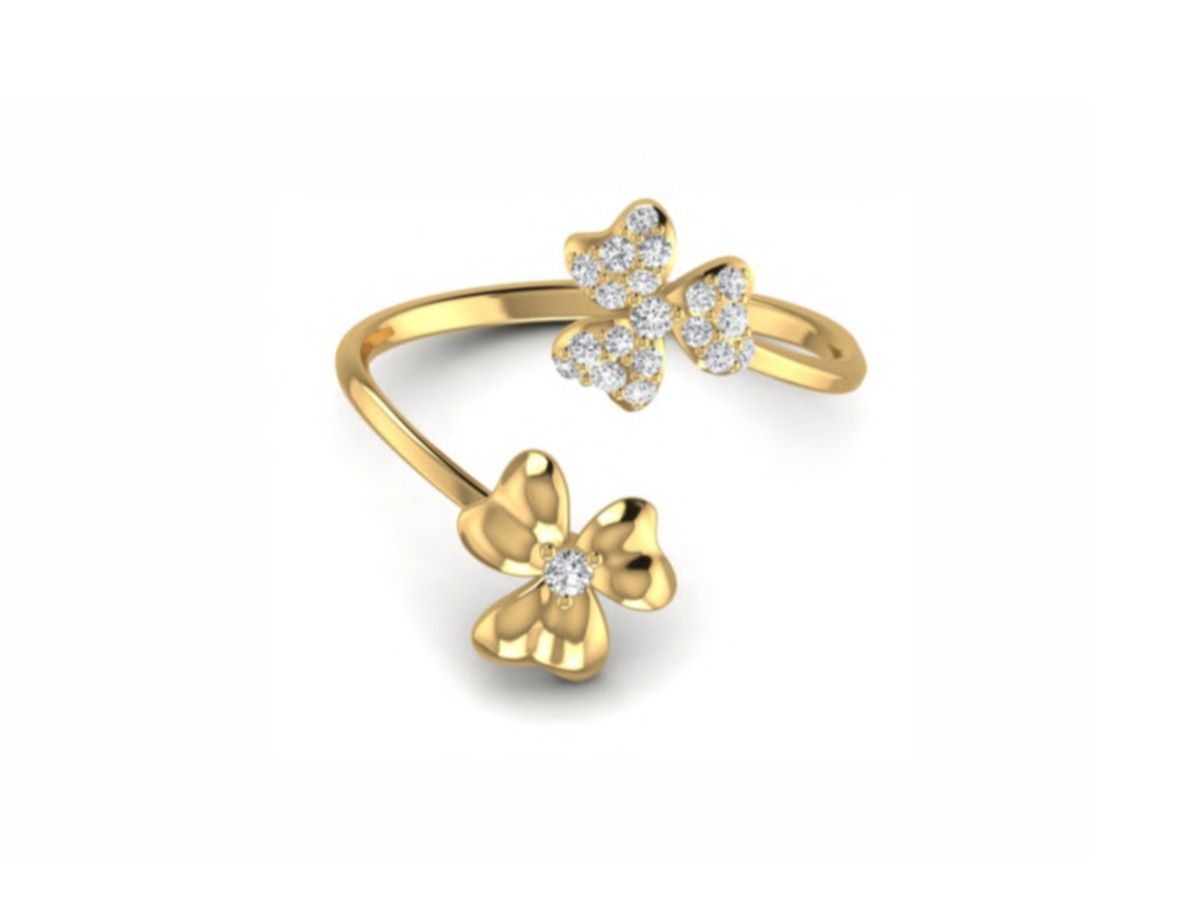 Delicate diamond accent band — 1.76g gold