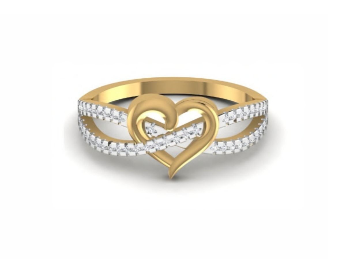Contemporary sparkle ring — 1.99g gold