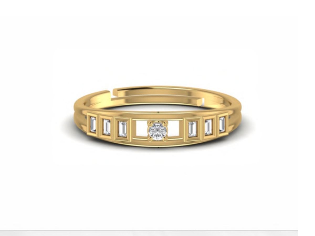 Substantial 1.97g band with a near-invisible 0.03ct accent — 1.97g gold