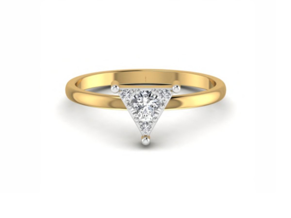 Everyday-weight 1.39g band with a subtle 0.04ct accent stone — 1.39g gold