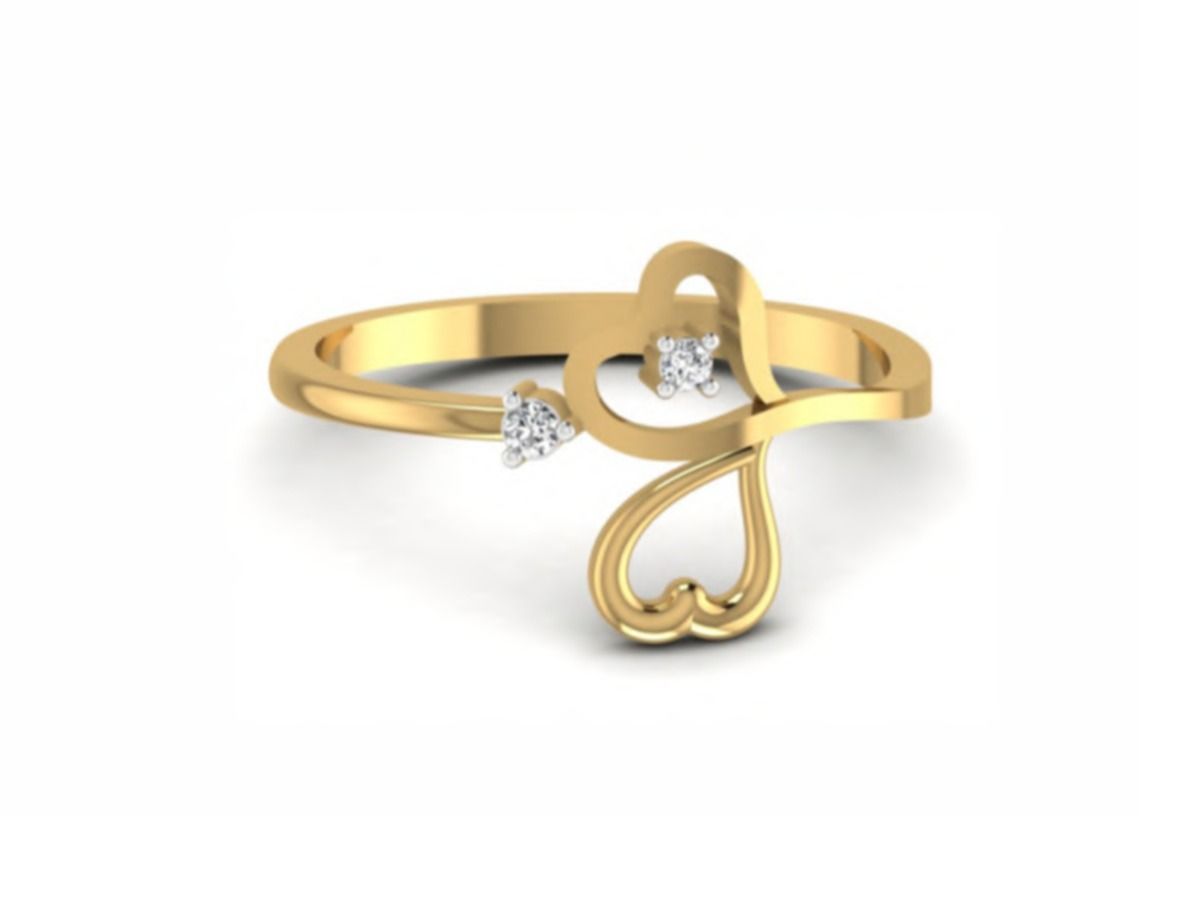 Solid 2.00g band set with a 0.13ct round diamond — 2.00g gold