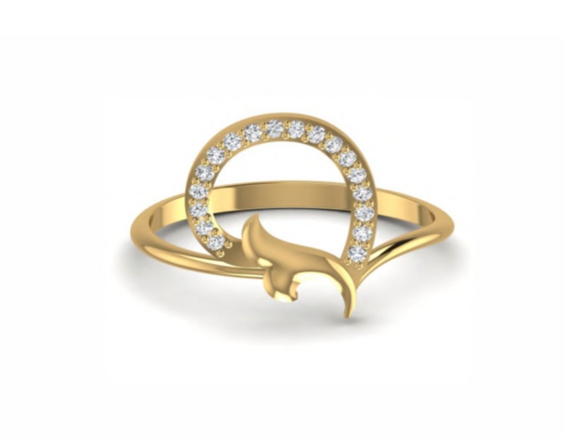Everyday-weight 1.55g band lit by a 0.17ct round diamond — 1.55g gold