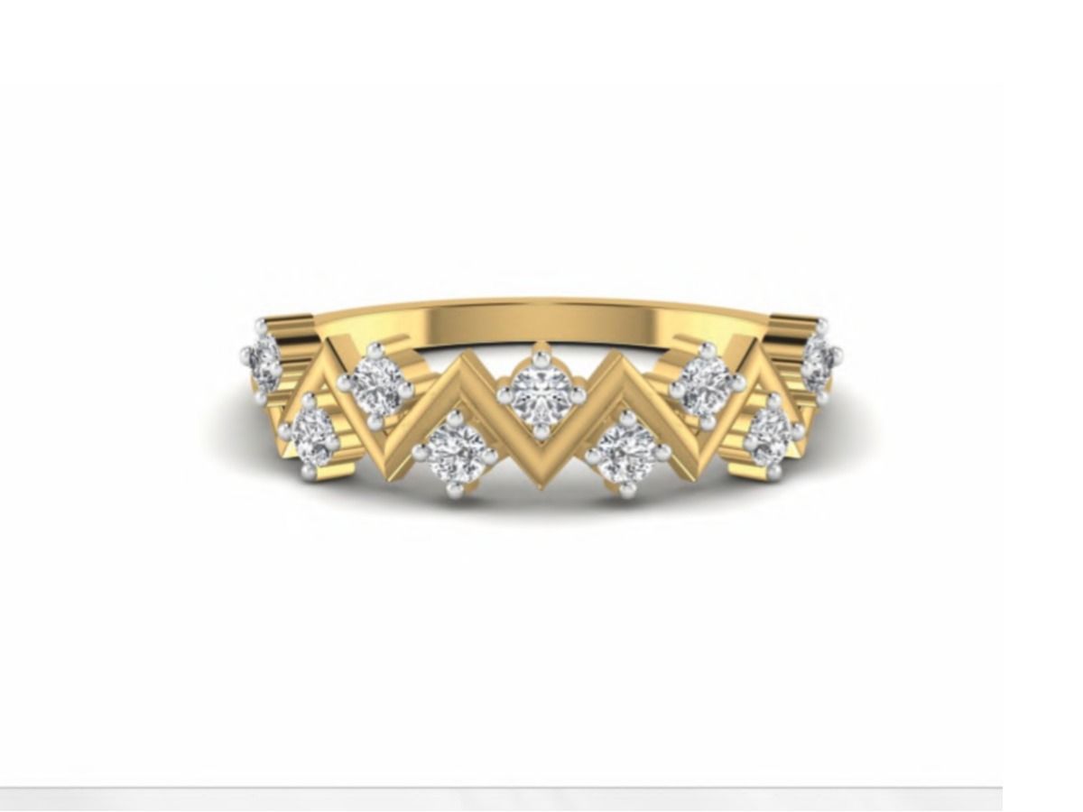 Heavyweight 2.58g band set with a 0.29ct diamond — 2.58g gold