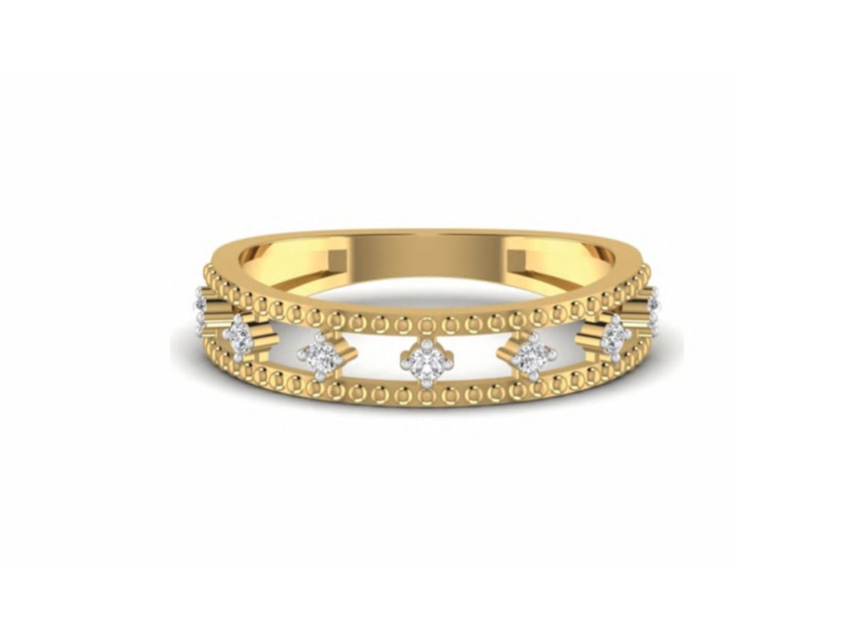 Solid 2.05g band with a clean 0.11ct round accent — 2.05g gold