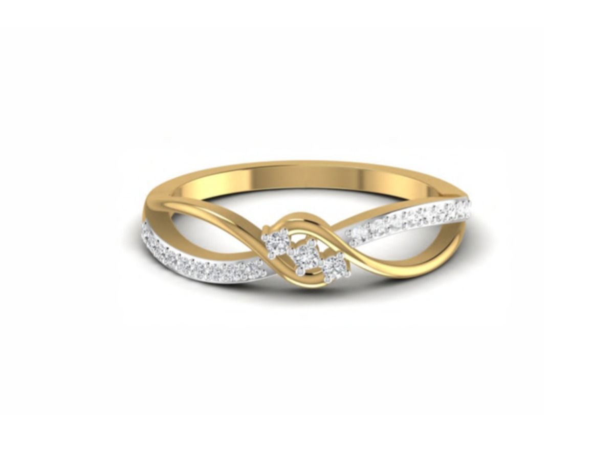 Solid 2.09g solitaire centered on a 0.20ct diamond — 2.09g gold