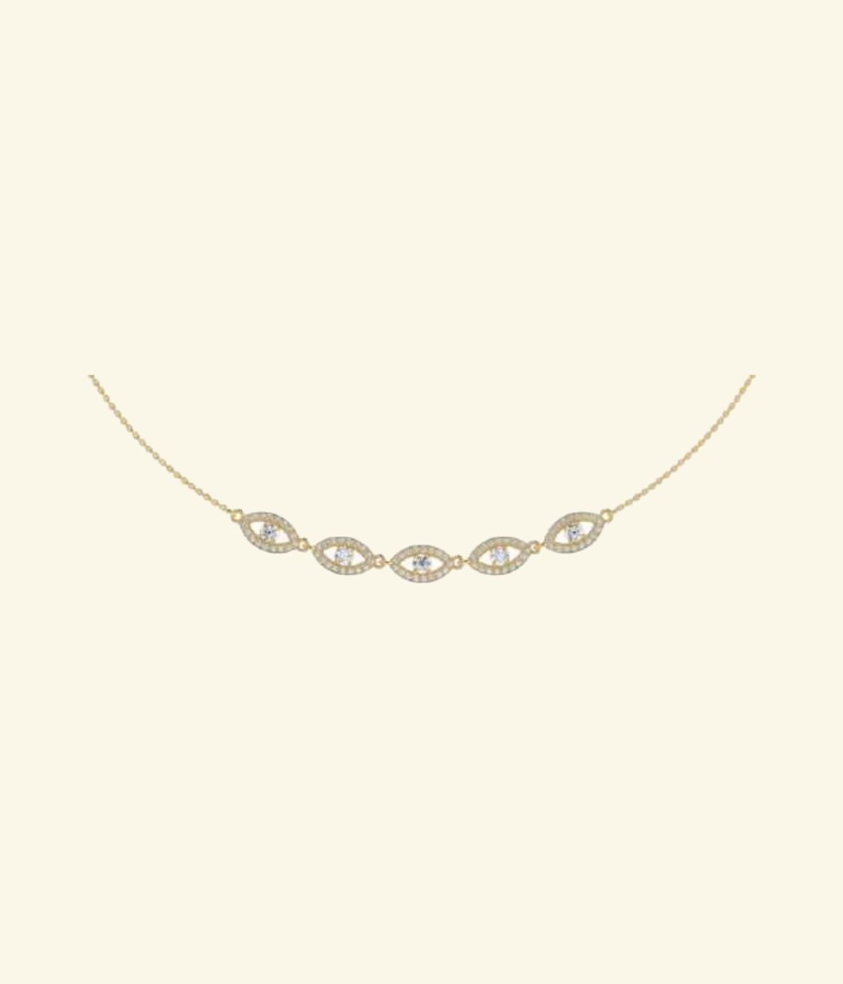 Marquise diamond cluster pendant on fine gold chain