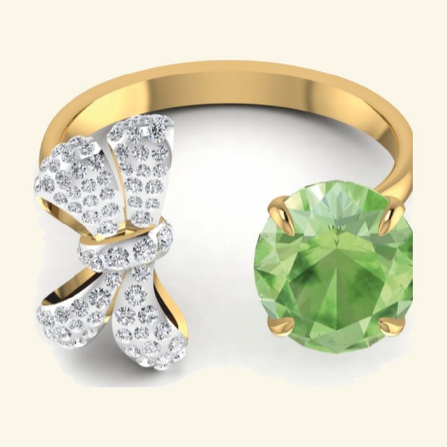 Round sapphire halo ring with floral cluster surround and slim polished band. — 4.47 GM gold