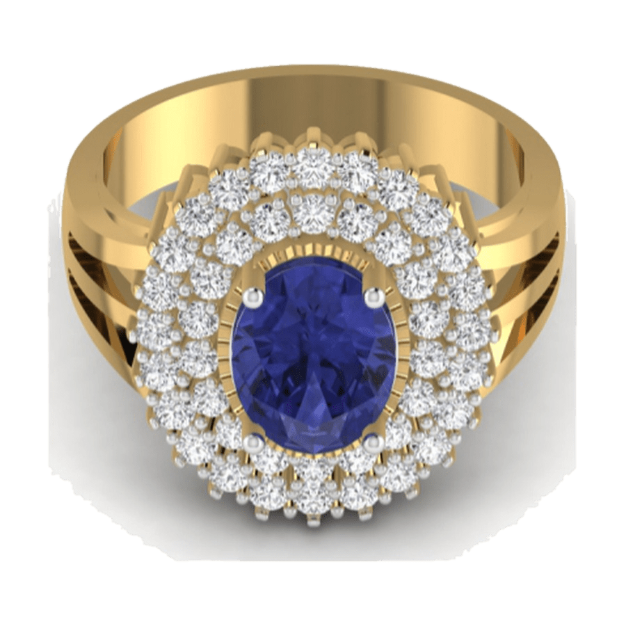 Sapphire Halo Cocktail Ring