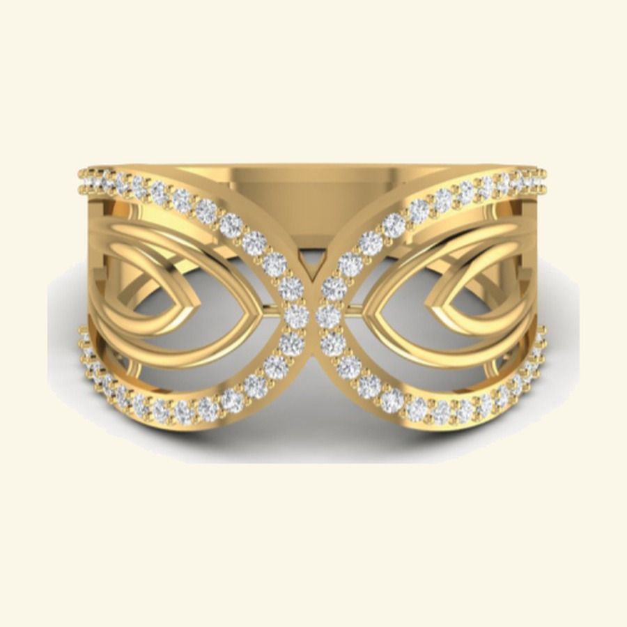 Trillion-cut emerald cluster ring with marquise leaf accents. — 3.50 GM gold