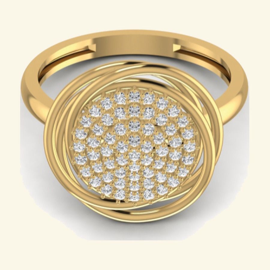 Pear sapphire side-stone ring with diamond floral cluster top. — 3.86 GM gold