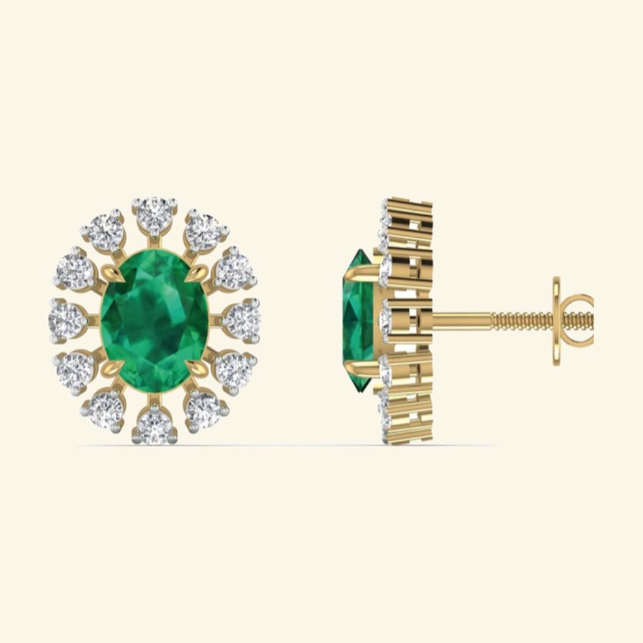 Pavé teardrop earrings with central diamond halo and slim drop loops. — 4.40 GM gold