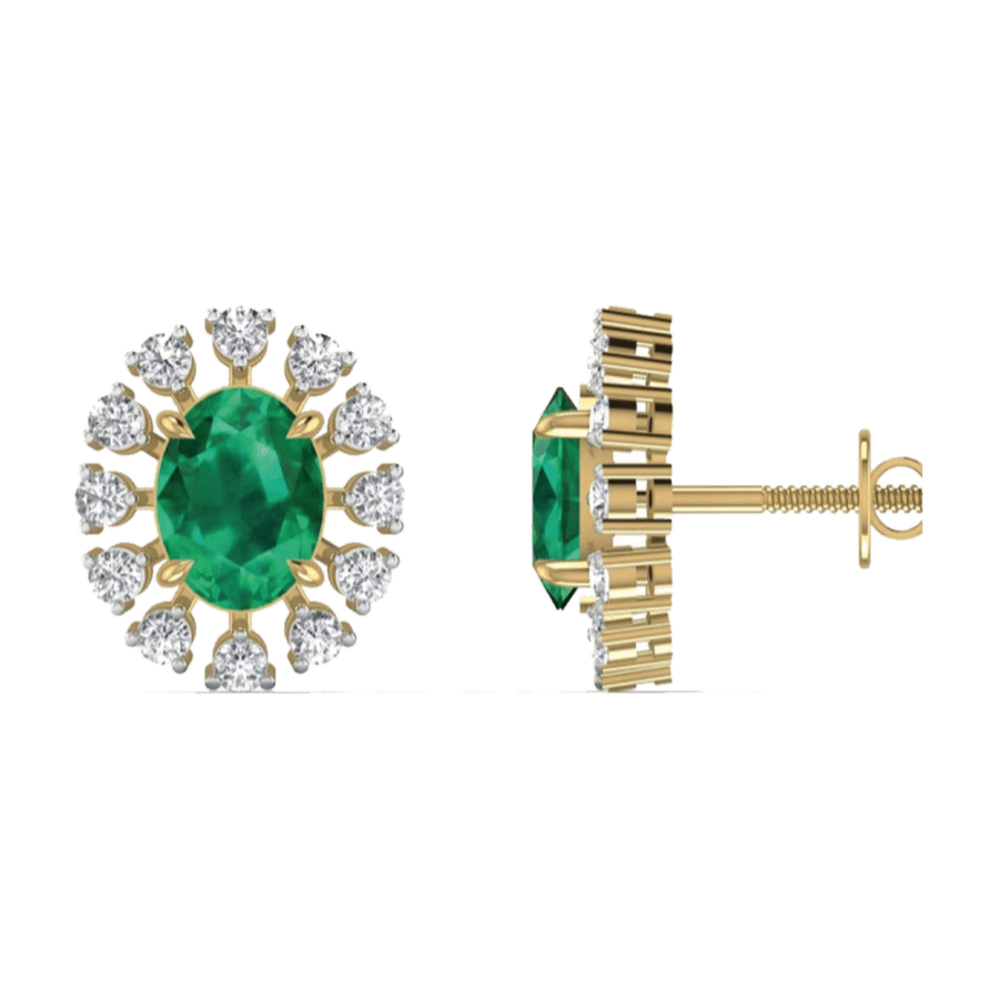 Emerald Drop Pavé Earrings