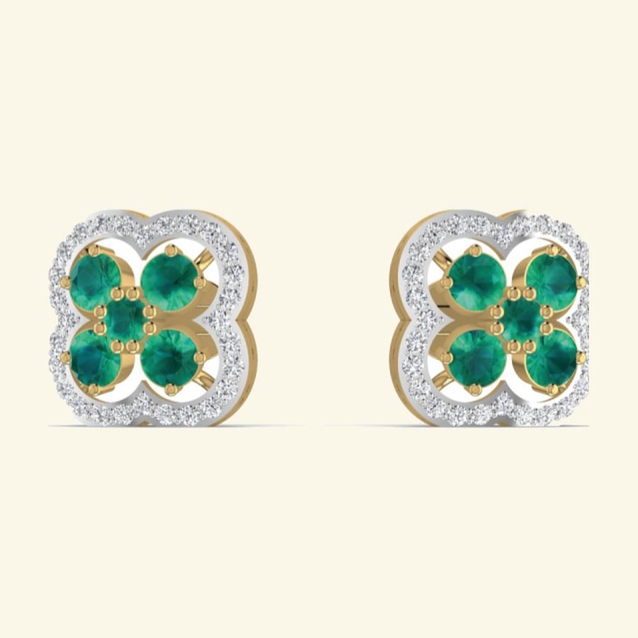 Pear sapphire halo earrings with double diamond border and pavé bail. — 5.34 GM gold