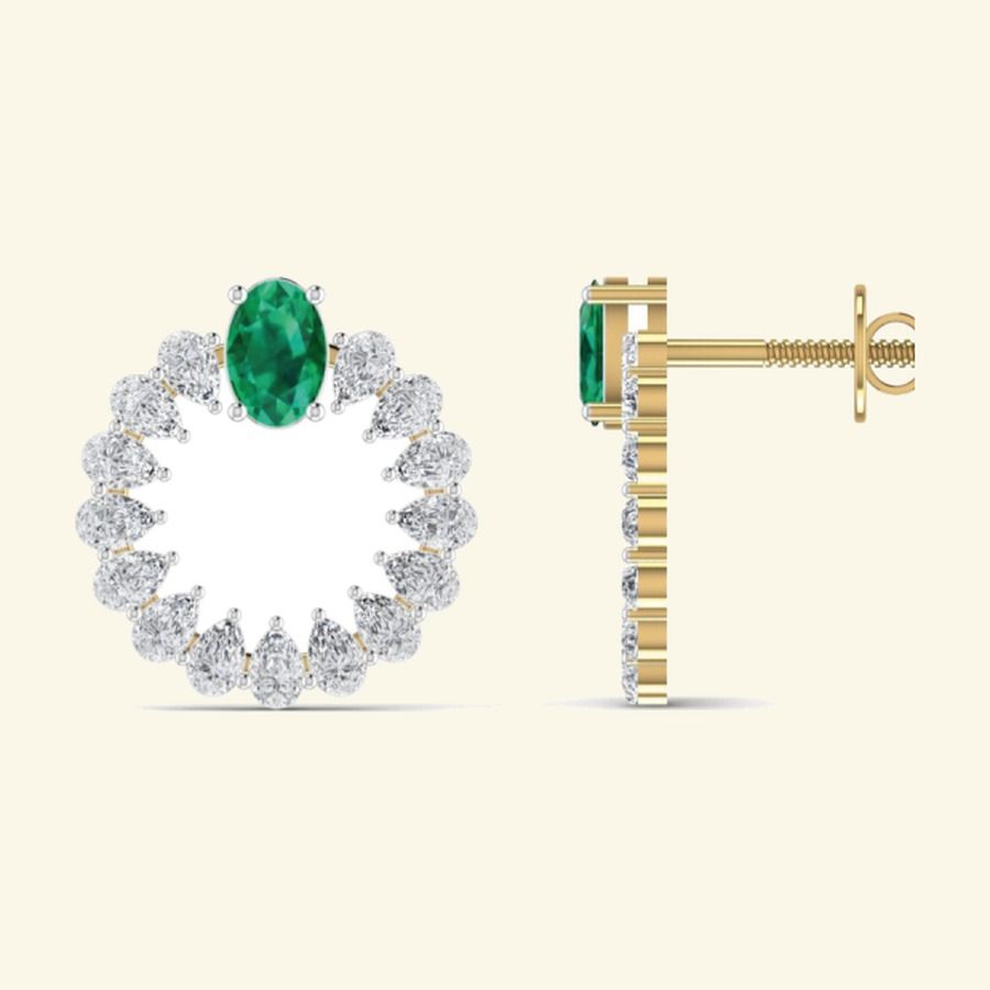Pavé teardrop drop earrings with bordered pear halo and slim post. — 2.90 GM gold