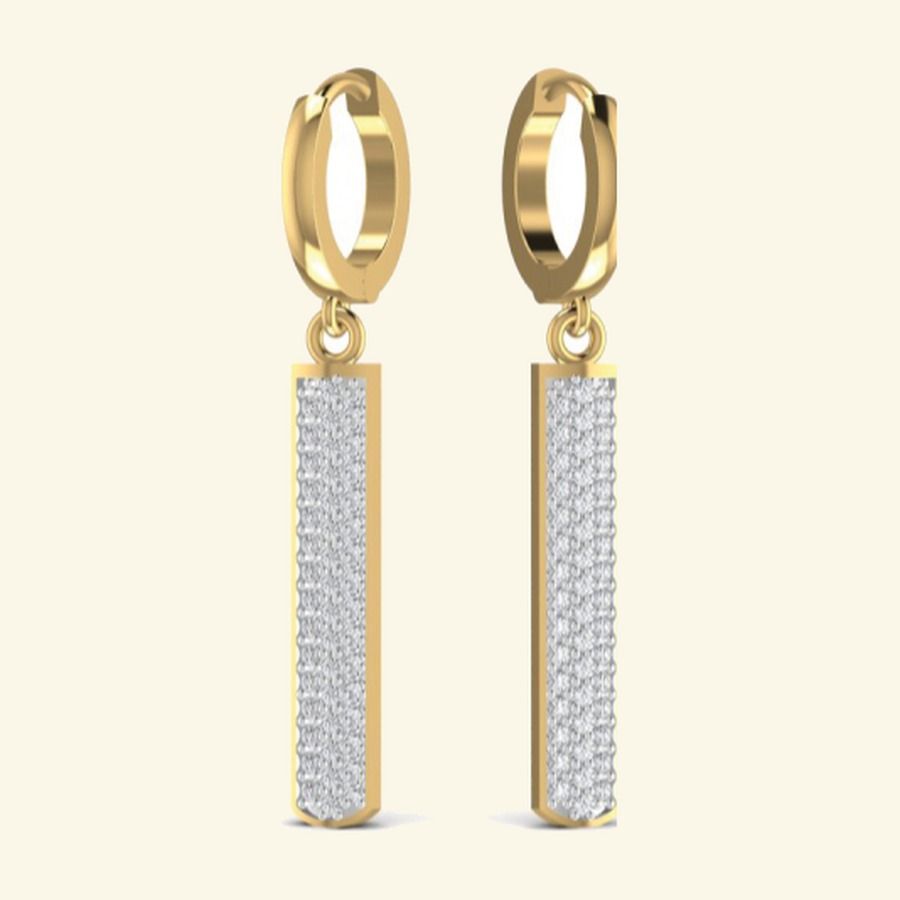 Marquise leaf-cluster studs with bordered pavé crown and floral surround. — 4.40 GM gold