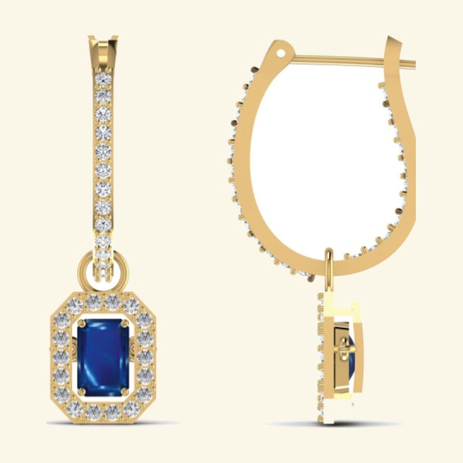 Round halo cluster earrings with pear-cut fringe and pavé starburst. — 3.30 GM gold