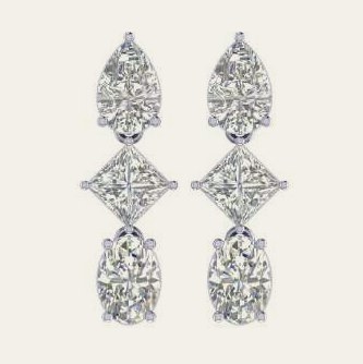 E0200MX300 lab-grown diamond earring, 14KT