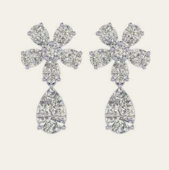 E0203MX410 lab-grown diamond earring, 14KT