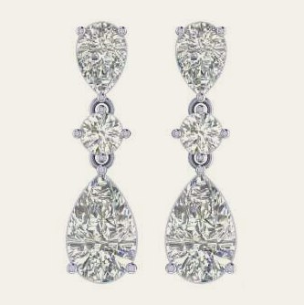E0207MX300 lab-grown diamond earring, 14KT